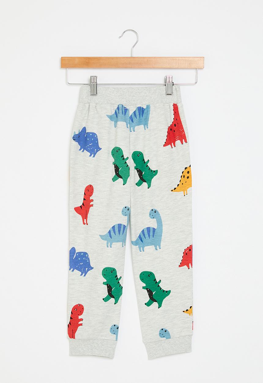 Pop Candy - Dino print cuff joggers - grey