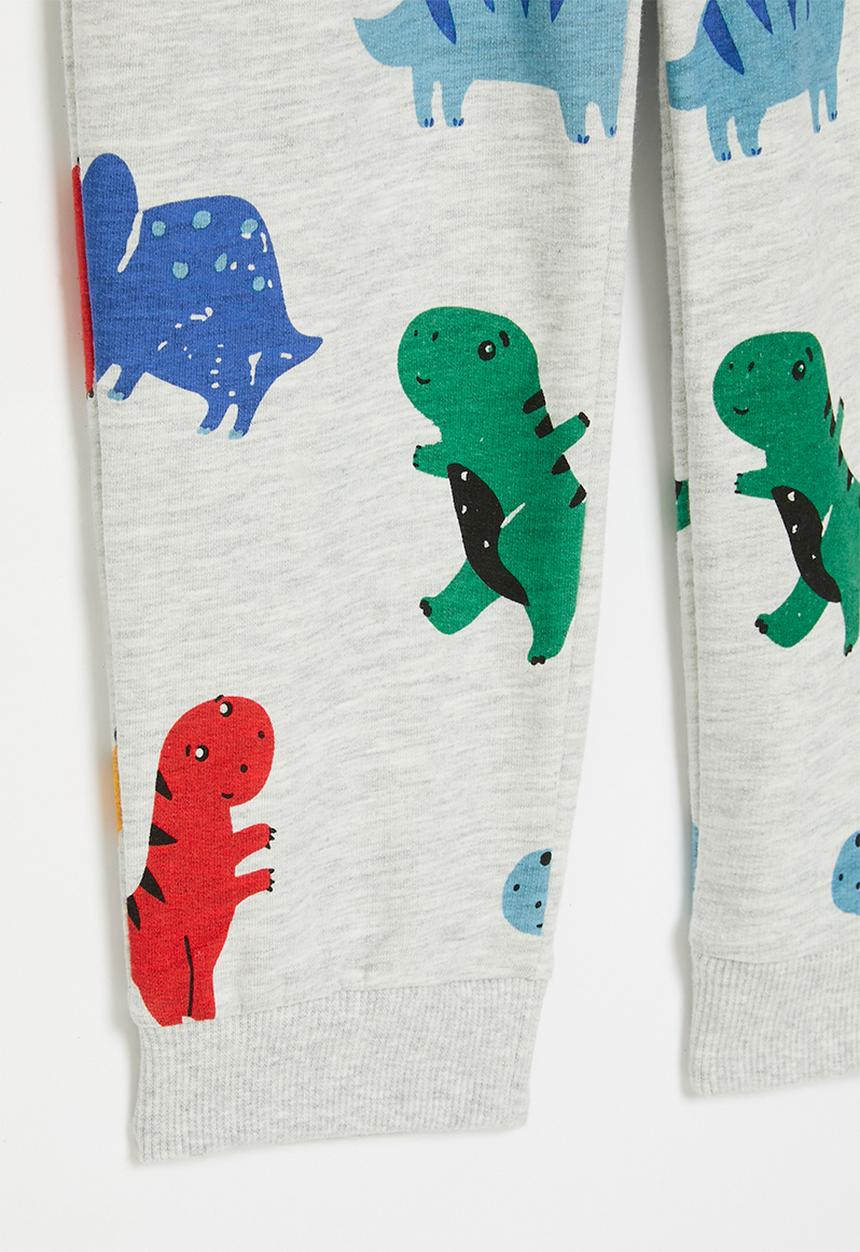 Pop Candy - Dino print cuff joggers - grey