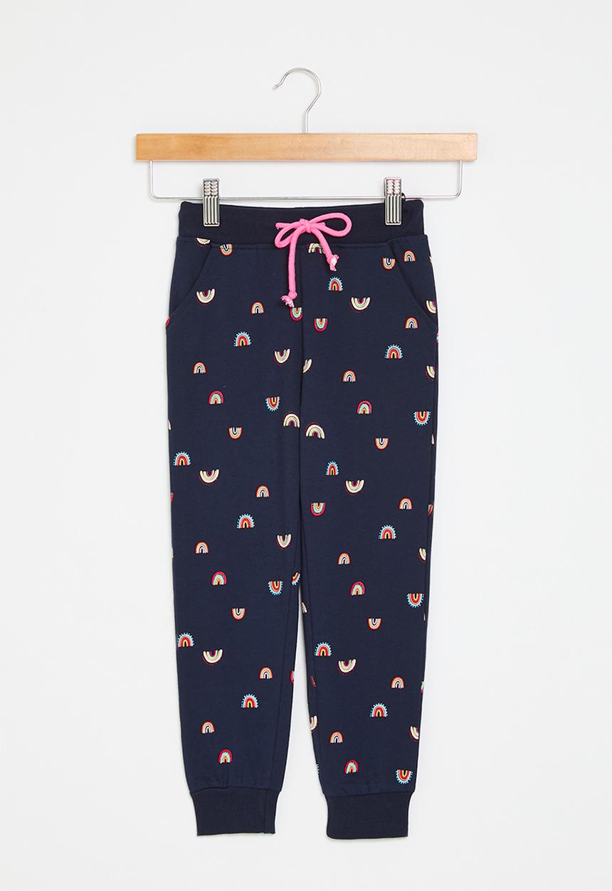 Pop Candy - Rainbow print sweat pants - blue