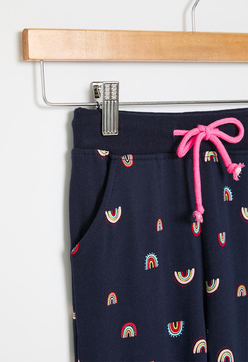 Pop Candy - Rainbow print sweat pants - blue