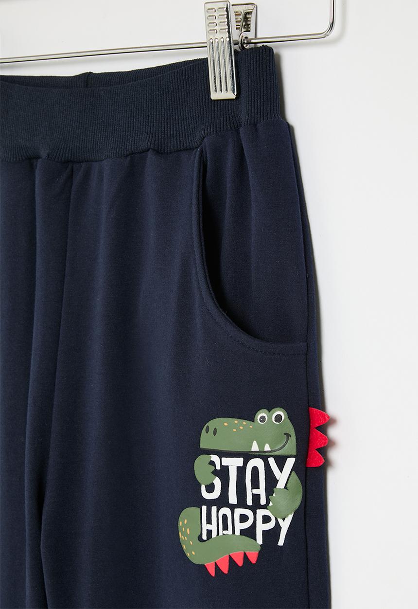 Pop Candy - Printed cuff joggers - navy