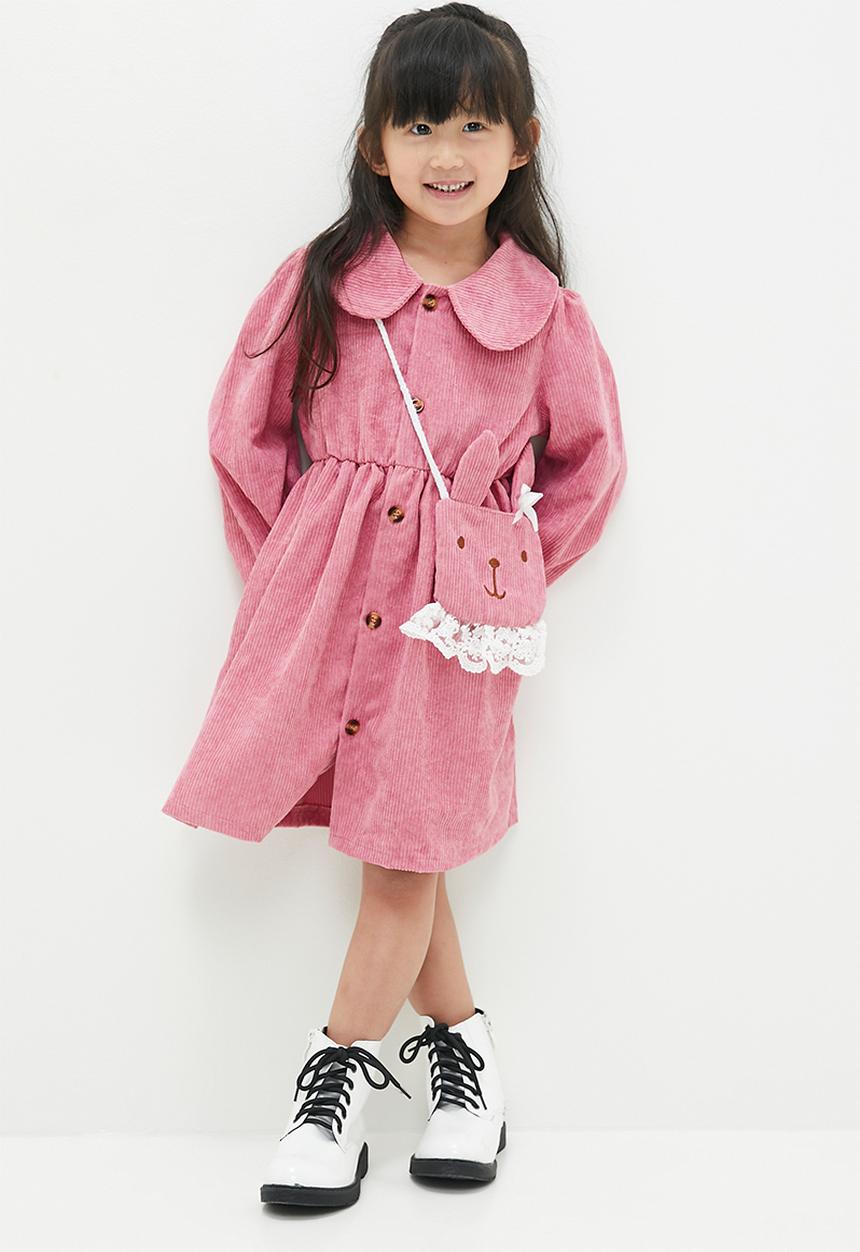 Pop Candy - corduroy dress & bag set - pink