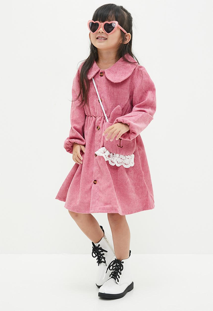 Pop Candy - corduroy dress & bag set - pink