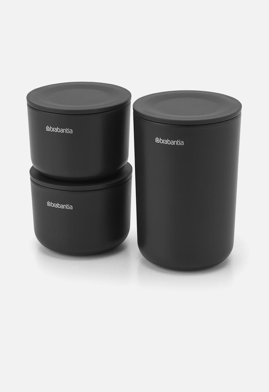 Brabantia - Storage pots set of 3 - black