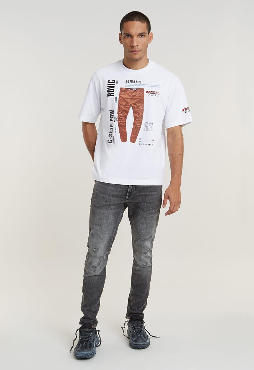 G-STAR - D-Staq 3D Slim Dahlia black superstretch - faded odyssey grey destroyed