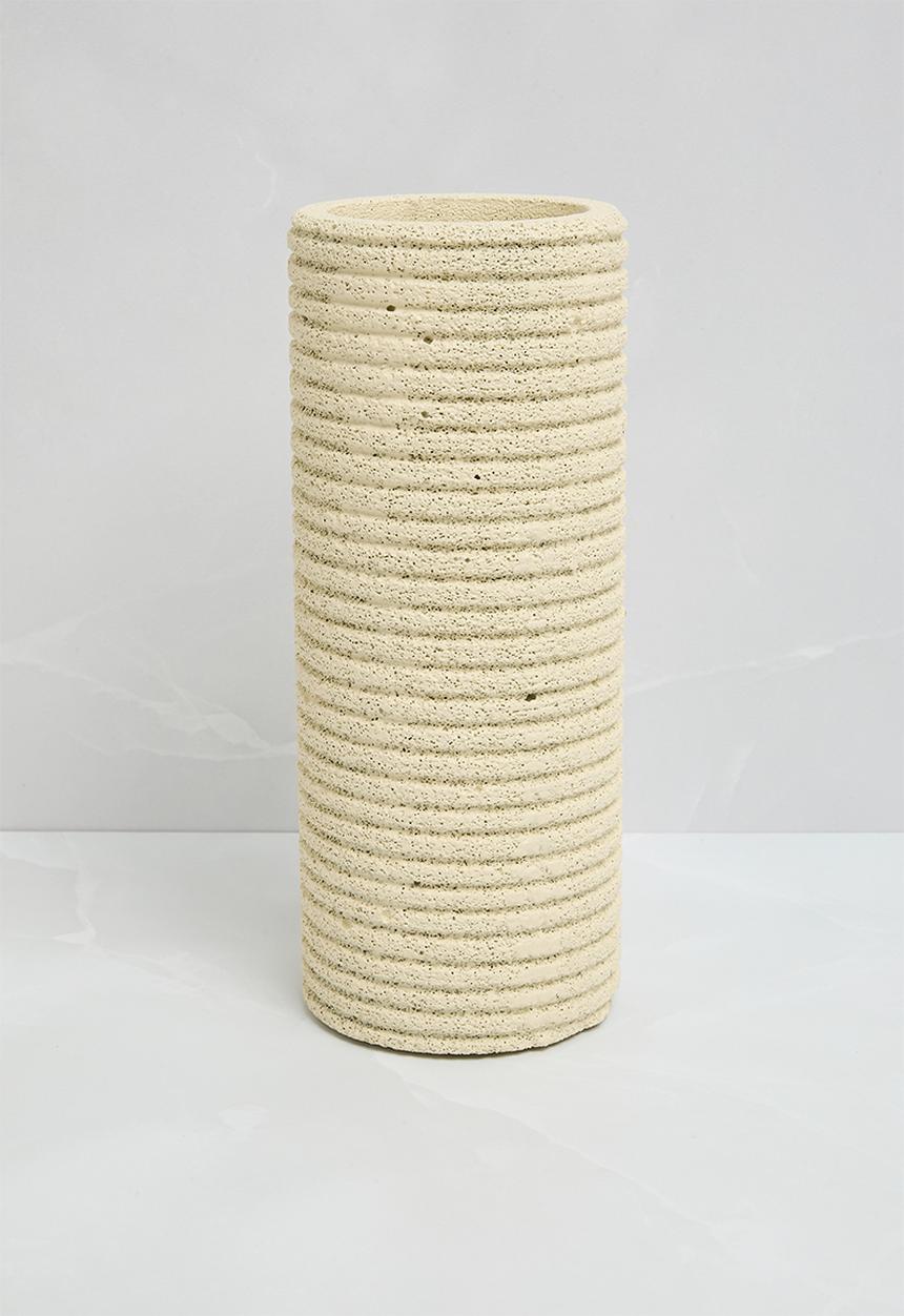 Sixth Floor - Ribbed Textured Vase - natrual