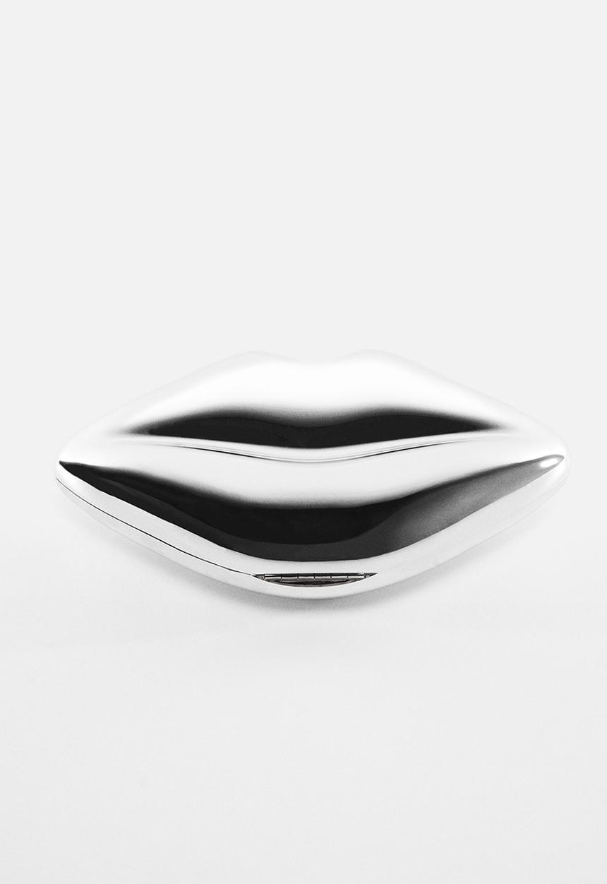 MANGO - Bag lips-pl - silver