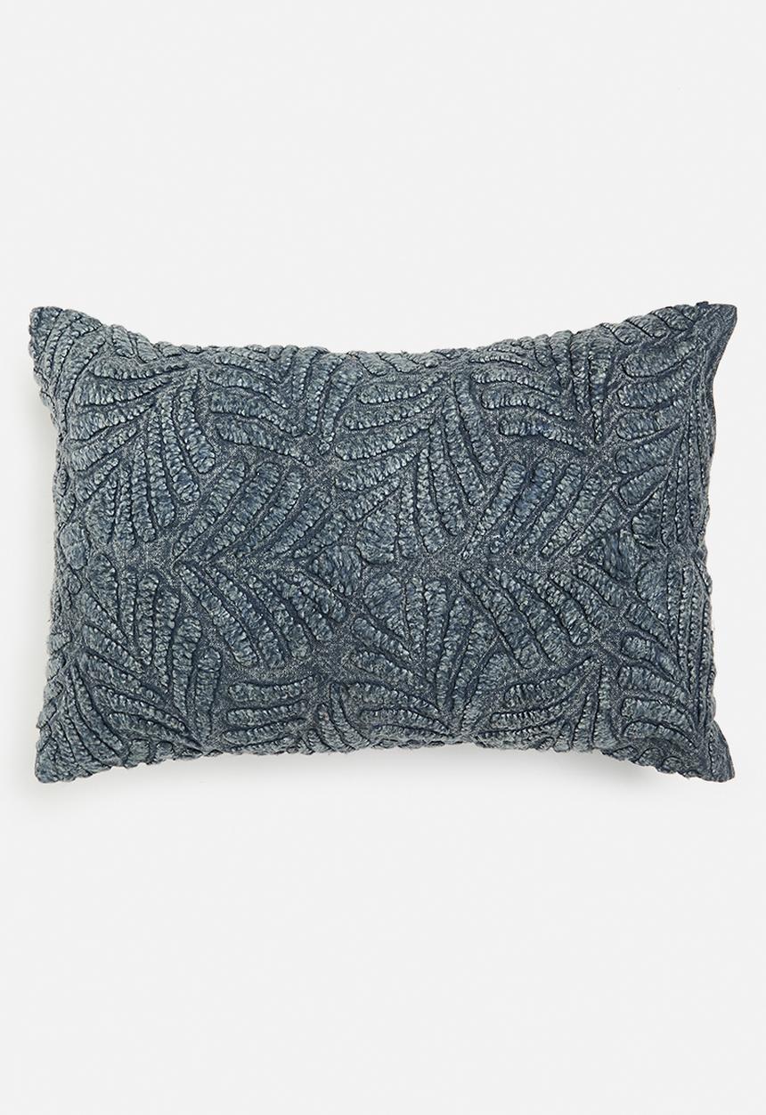 Sixth Floor - Embroidered Denim Wash 30x50 Cushion Cover