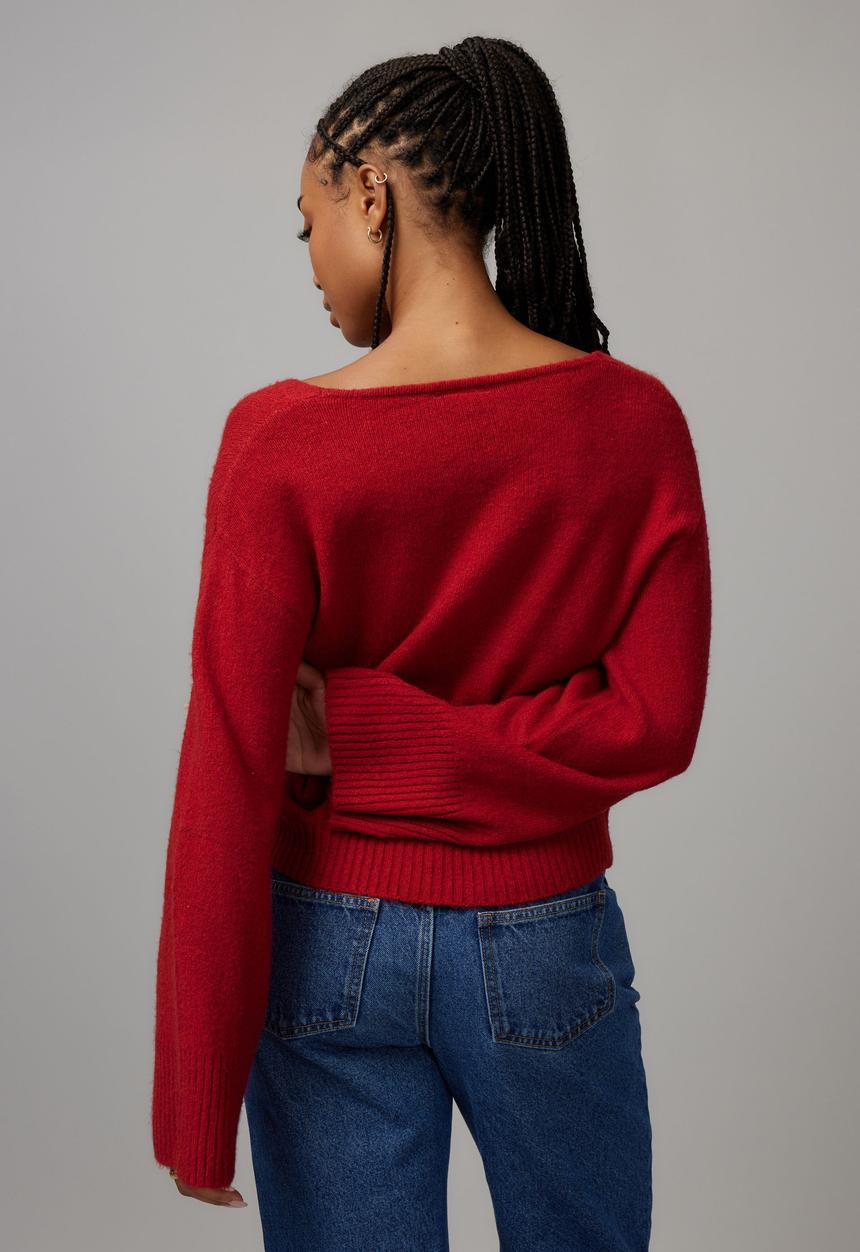 Factorie - Charlie V-neck Knit Jumper - Scooter