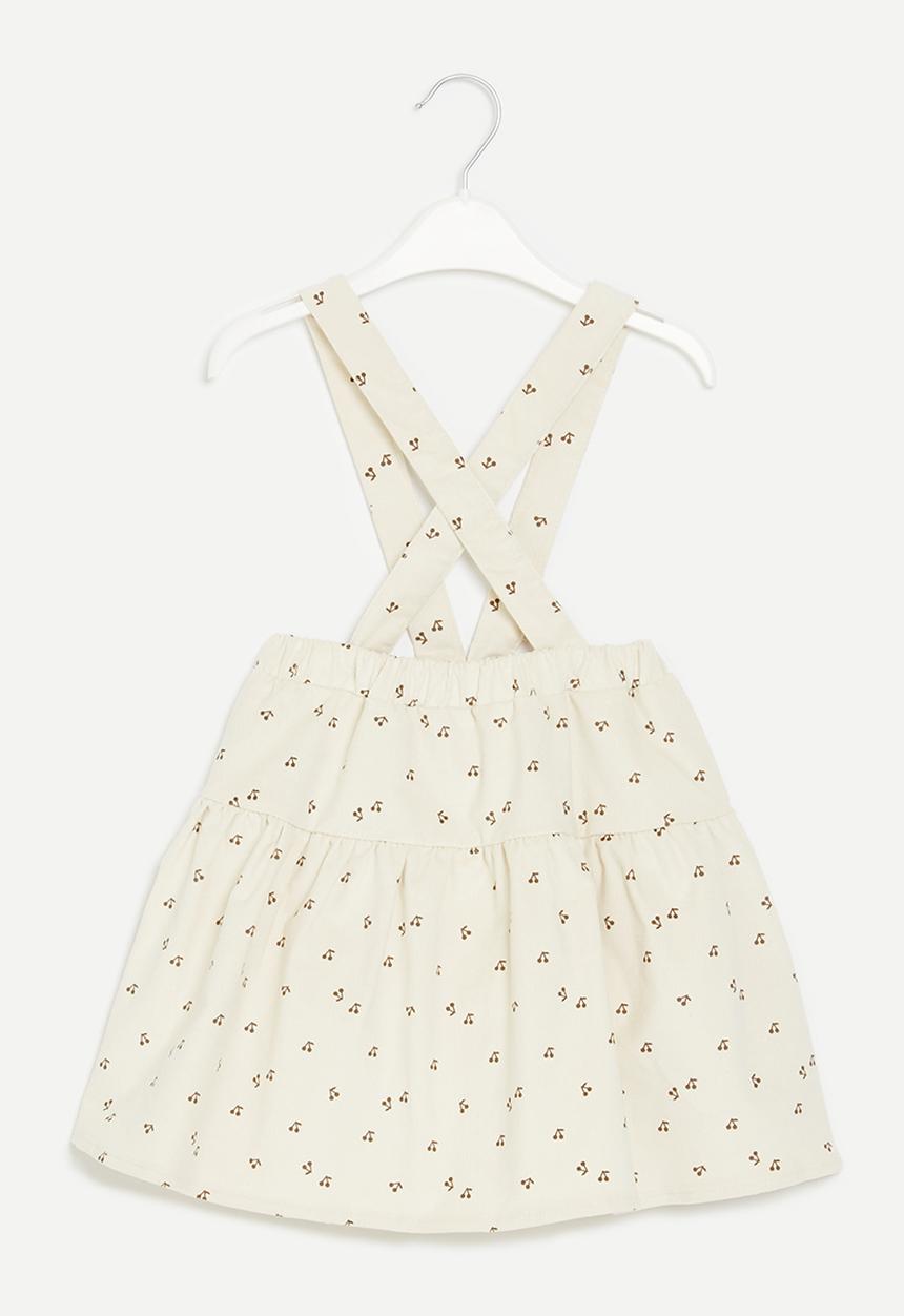 Pop Candy - Printed suspender skirt-light brown