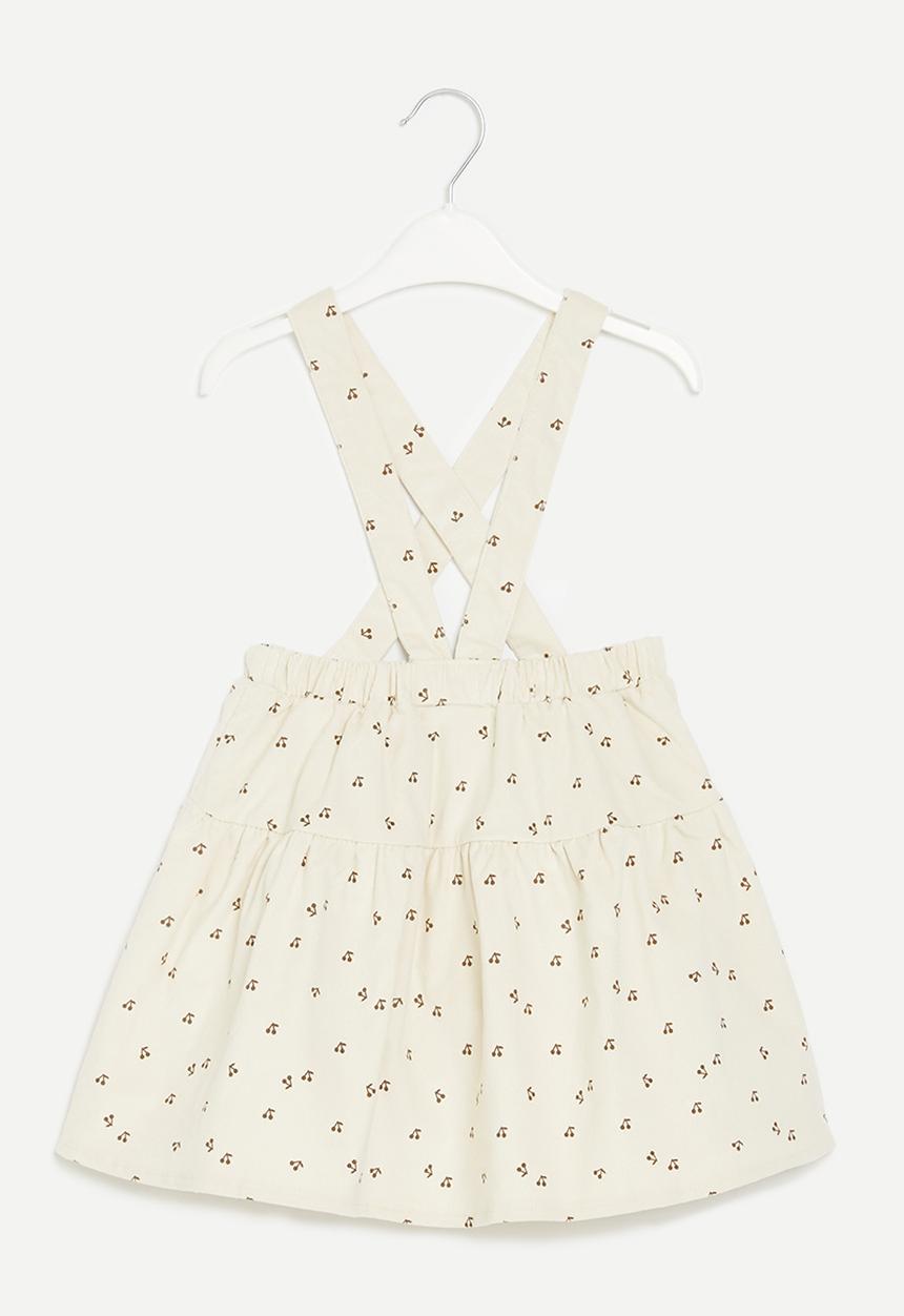 Pop Candy - Printed suspender skirt-light brown