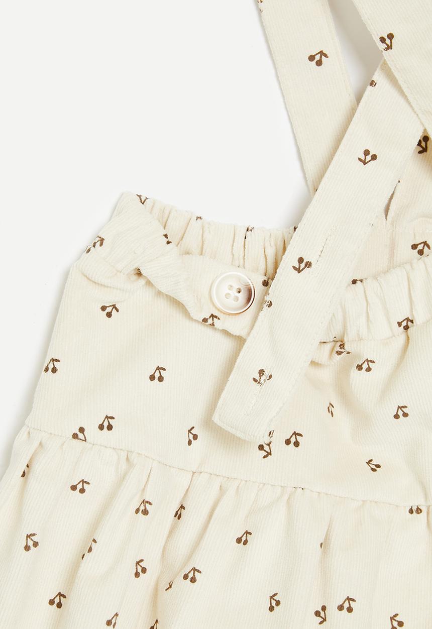 Pop Candy - Printed suspender skirt-light brown