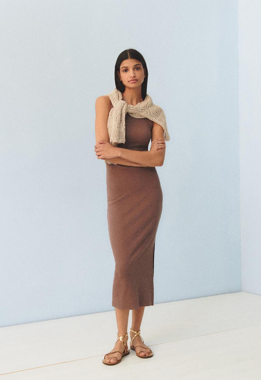 MANGO - Dress dalia - brown