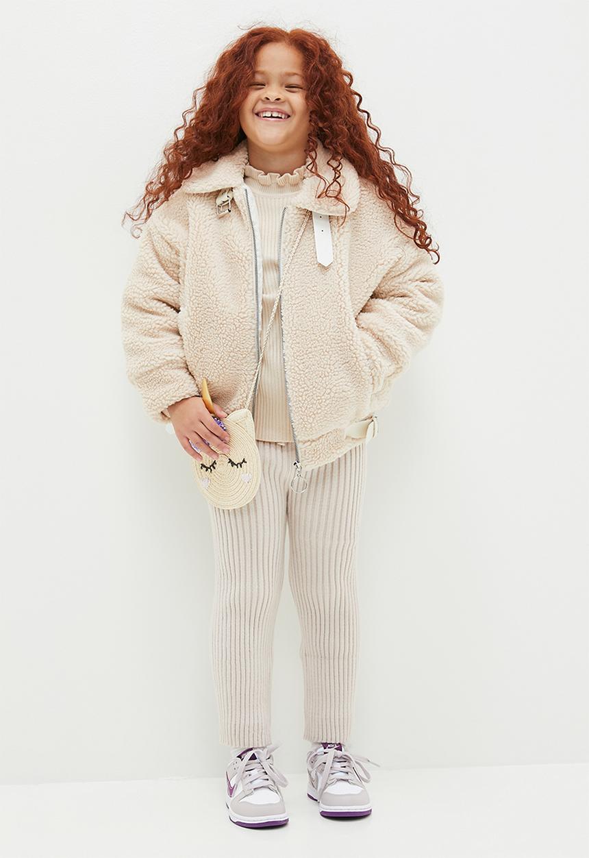 Pop Candy - Ribbed leggings - beige