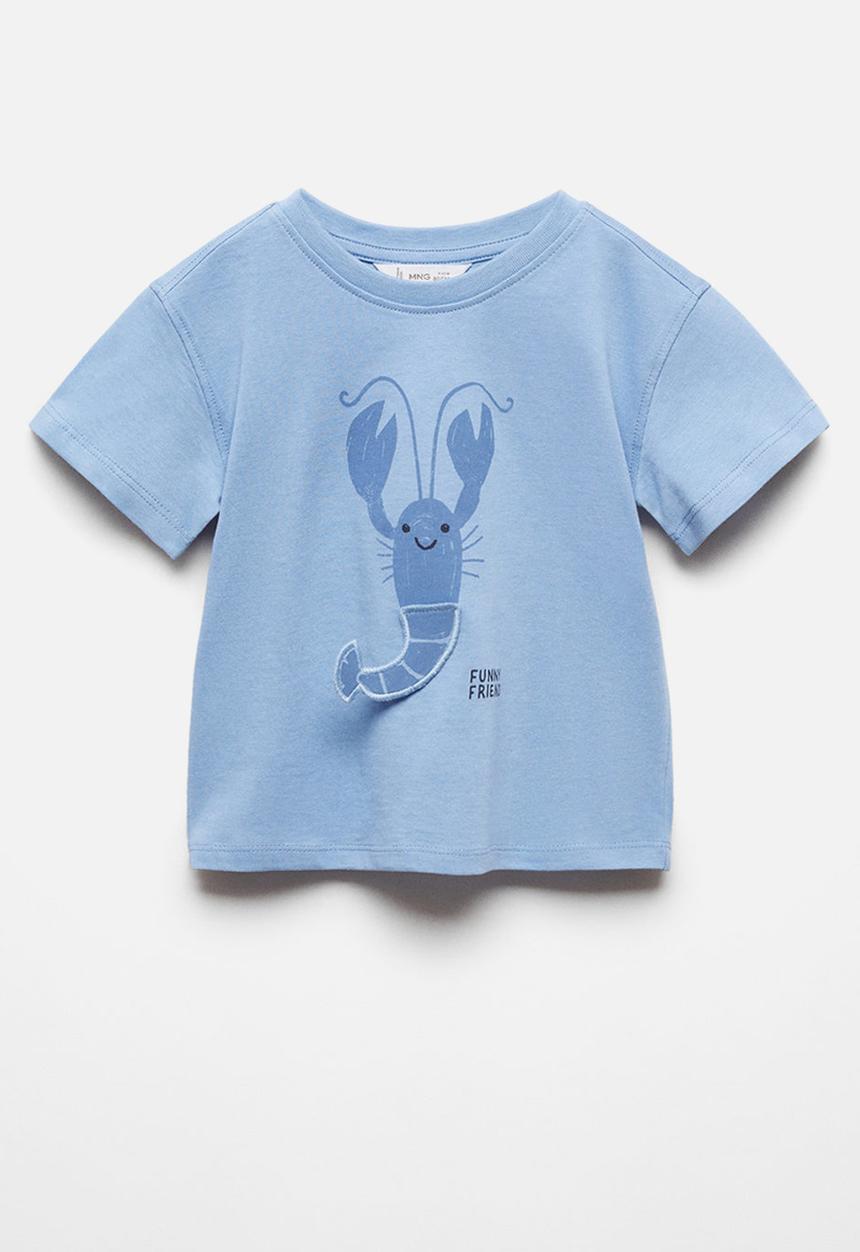 MANGO - T-shirt lobster - blue