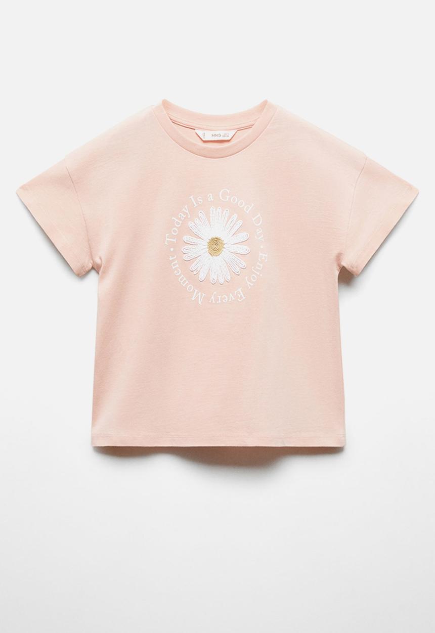 MANGO - T-shirt daisy - pink