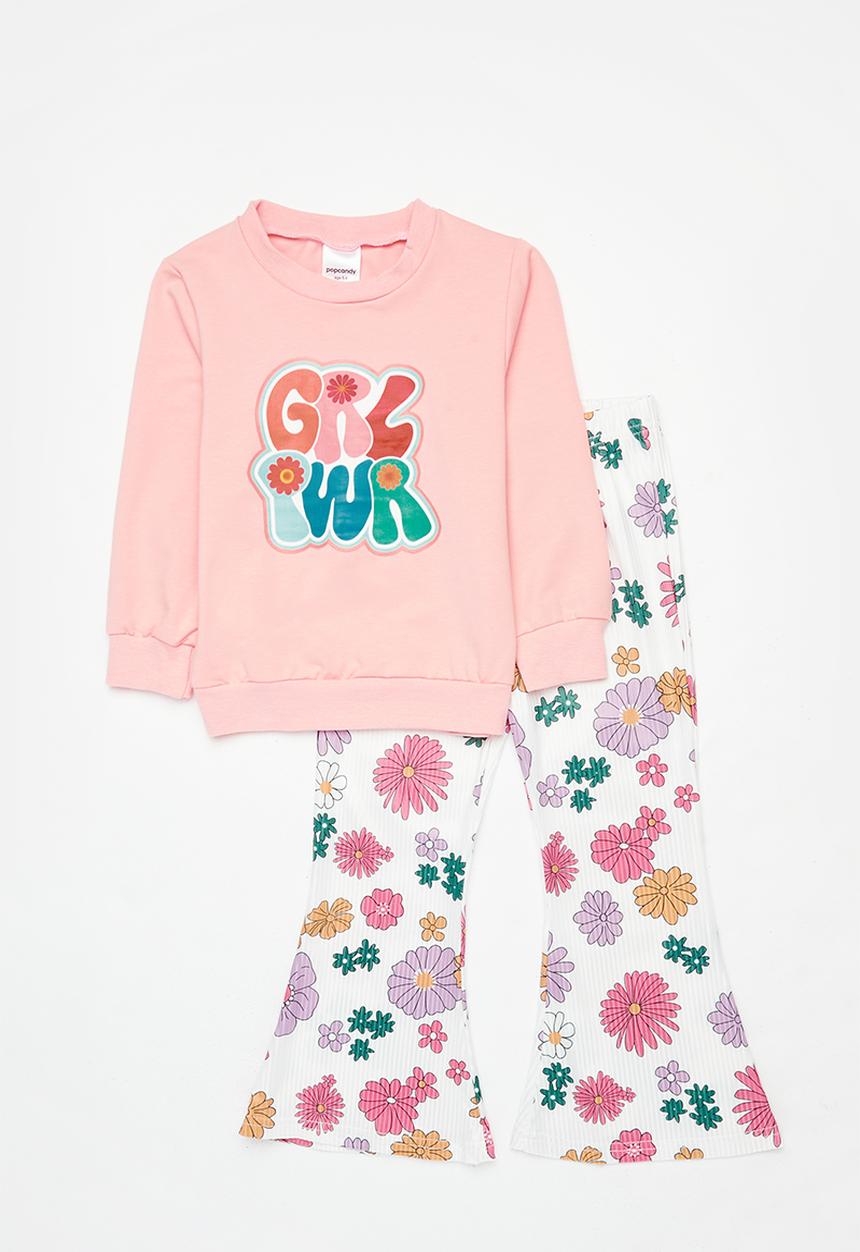 Pop Candy - Floral bottom and top set - pink