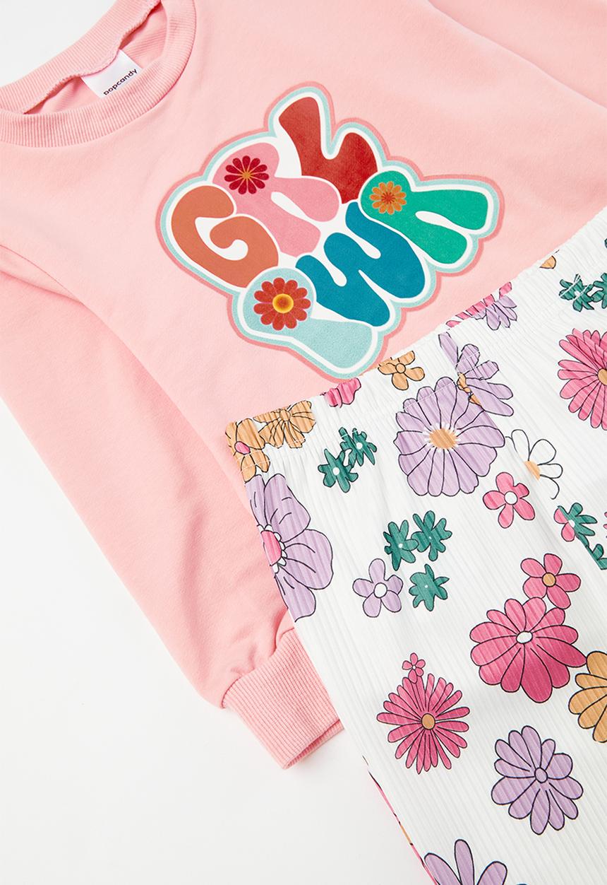 Pop Candy - Floral bottom and top set - pink
