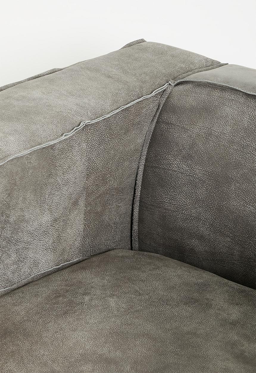 Sixth Floor - Seattle genuine leather arm chair-Zambezi grey