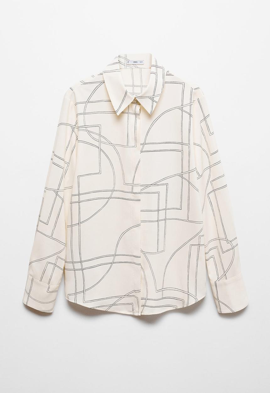 MANGO - Regular flowy shirt - beige