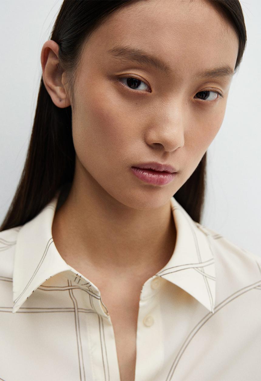MANGO - Regular flowy shirt - beige