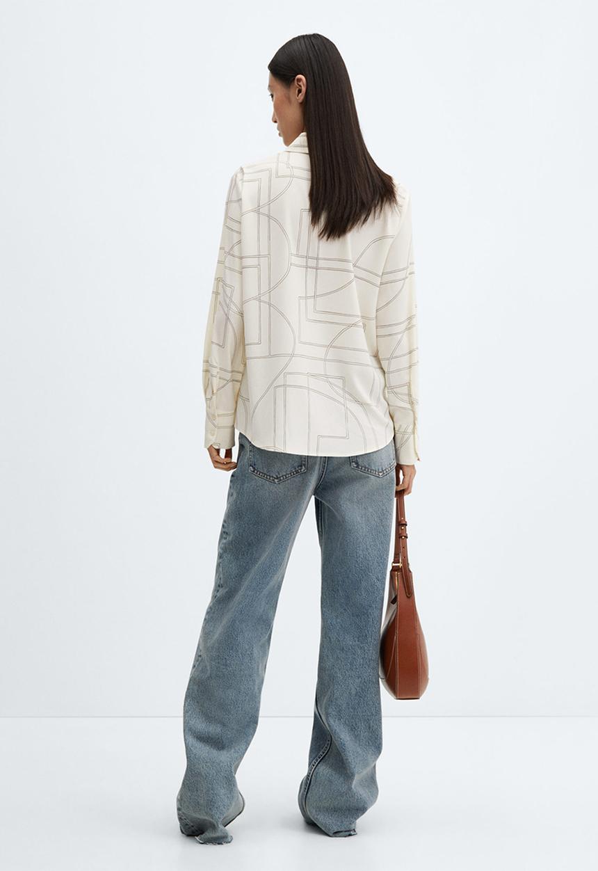 MANGO - Regular flowy shirt - beige