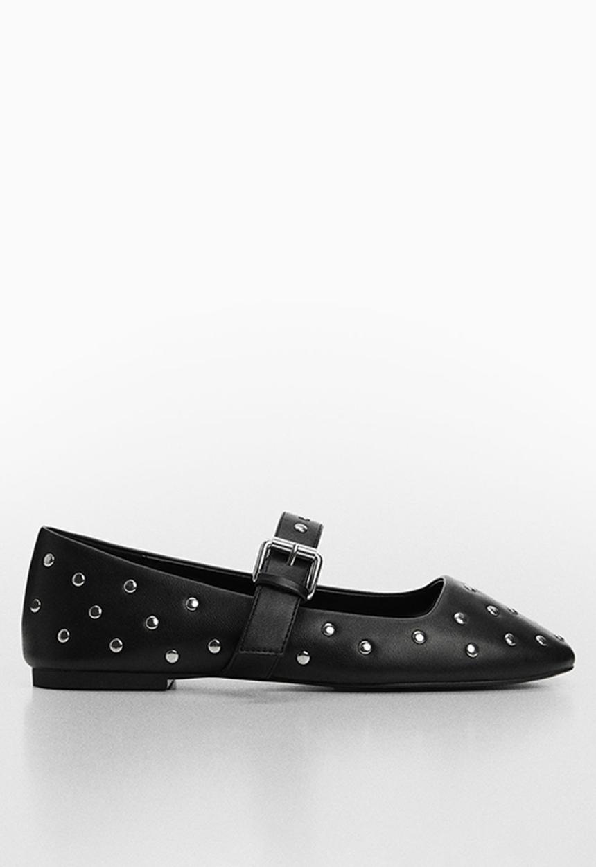MANGO - Neli studded pump - black