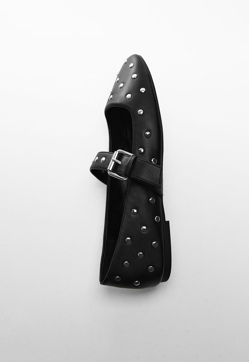 MANGO - Neli studded pump - black