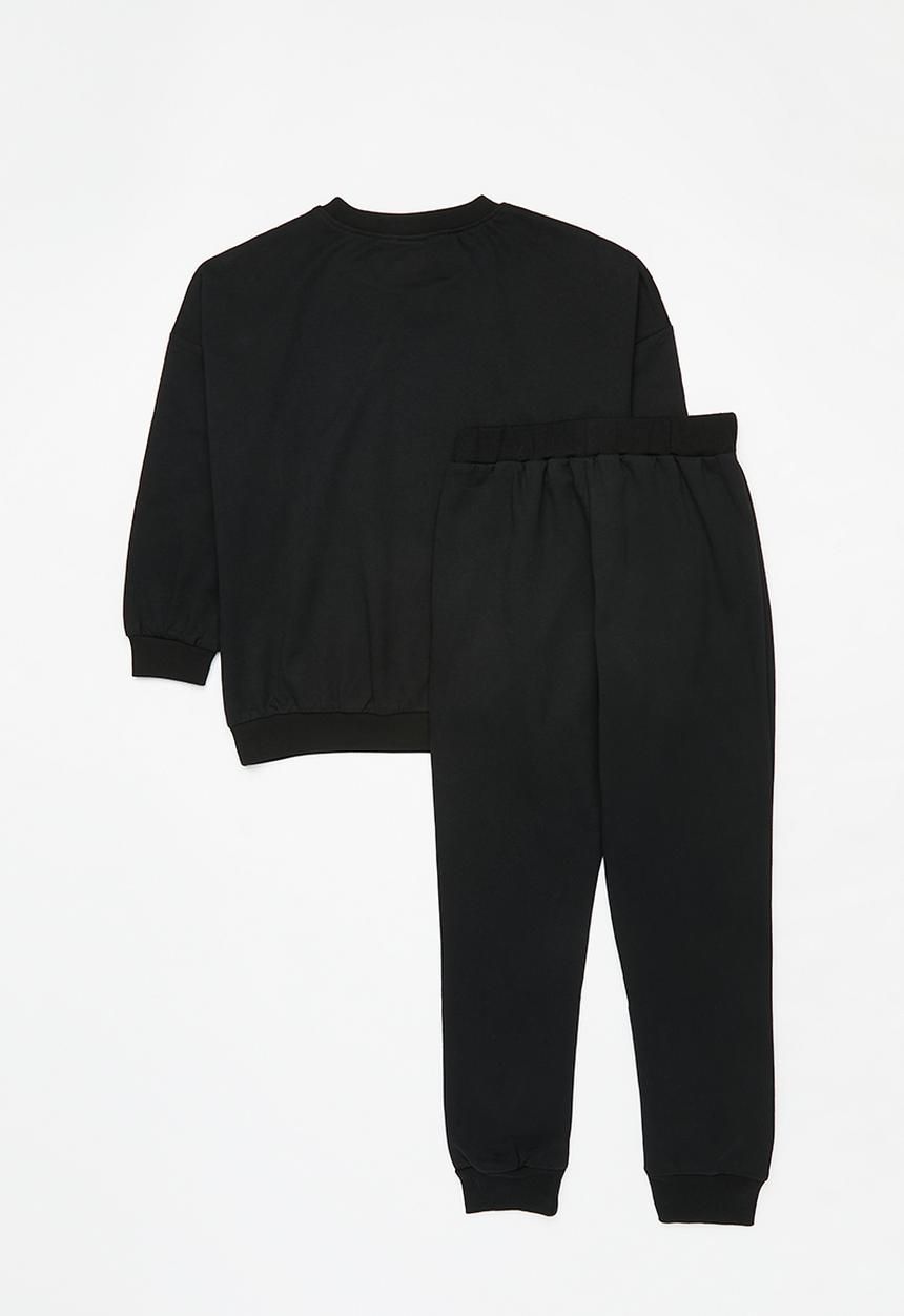 Pop Candy - Printed sweat top and pants set - black & green