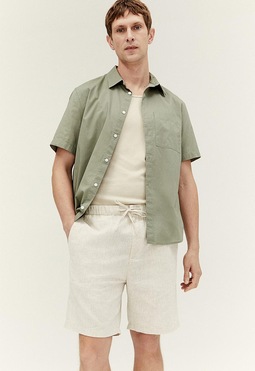 H&M - Regular fit linen-blend shorts - light beige