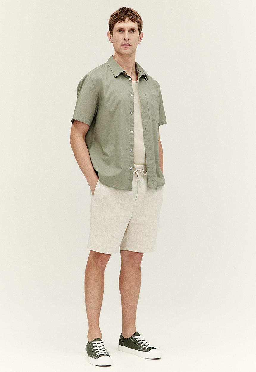 H&M - Regular fit linen-blend shorts - light beige