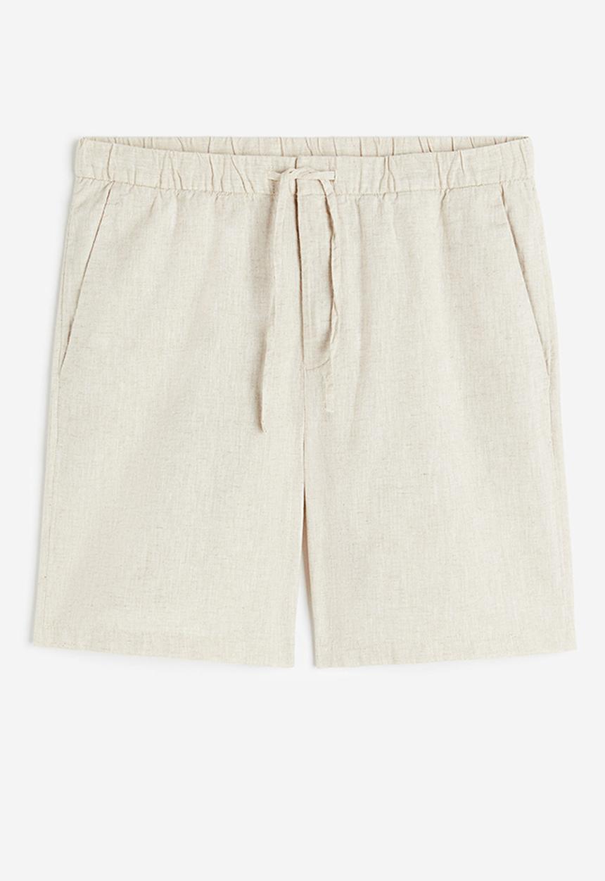 H&M - Regular fit linen-blend shorts - light beige