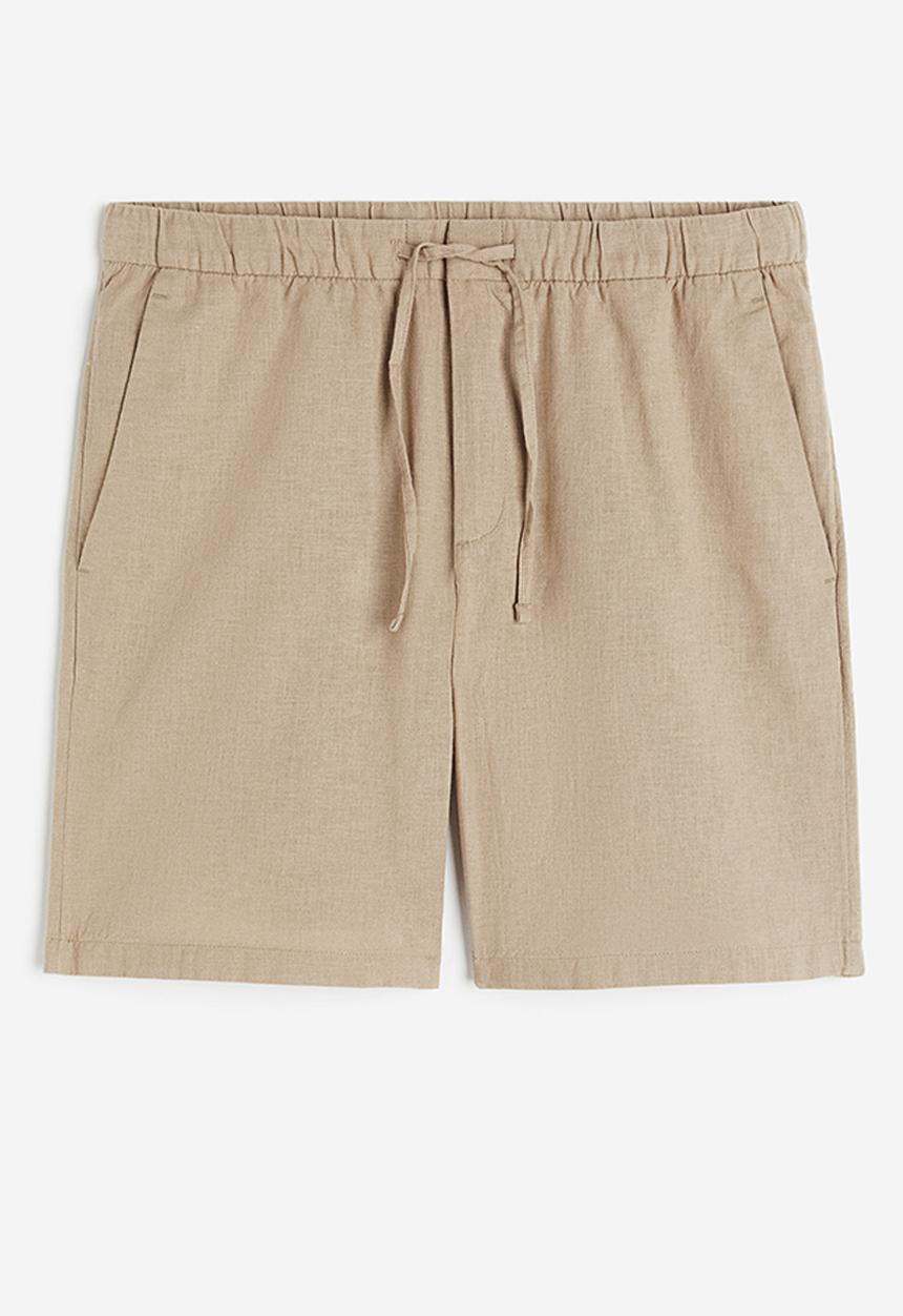 H&M - Regular fit linen-blend shorts - beige
