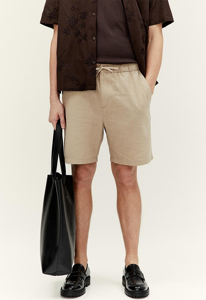 H&M - Regular fit linen-blend shorts - beige