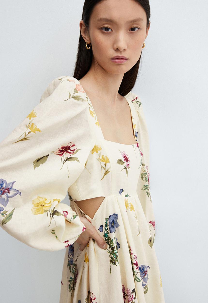MANGO - Dress botanic-h - light beige