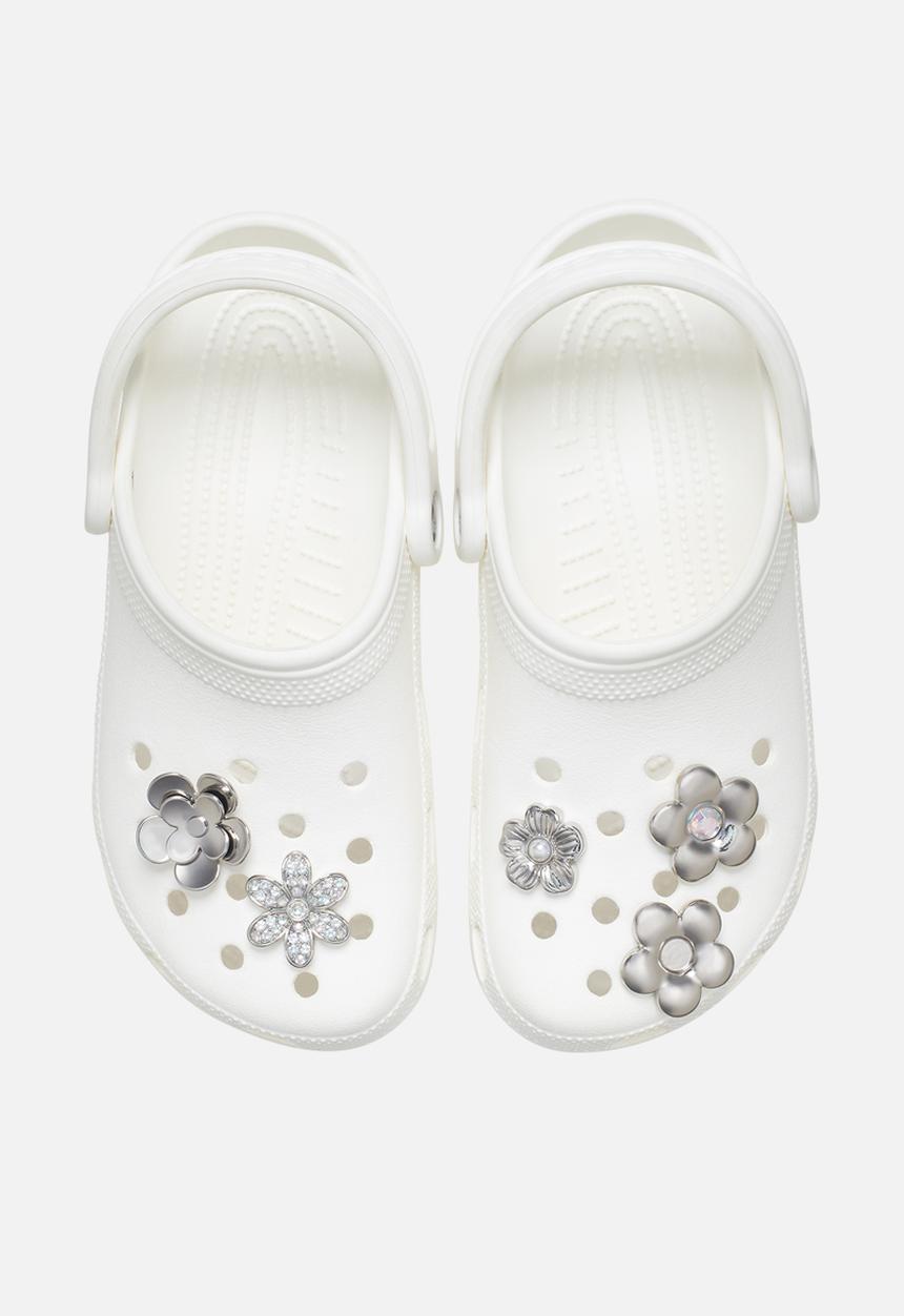 Crocs - Monochrome Silver Flowers 5 Pack - Multi