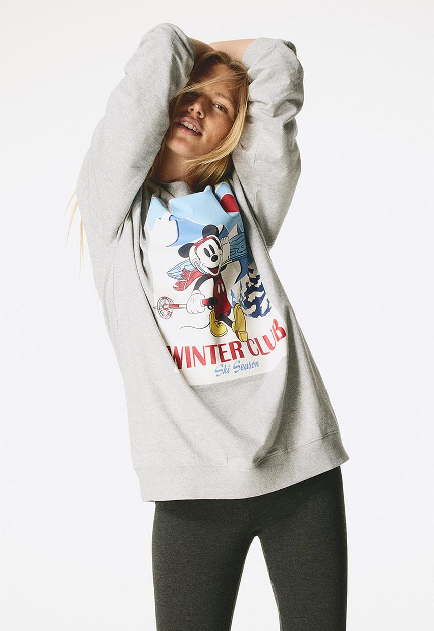 H&M - Printed pyjamas - light grey marl/mickey mouse