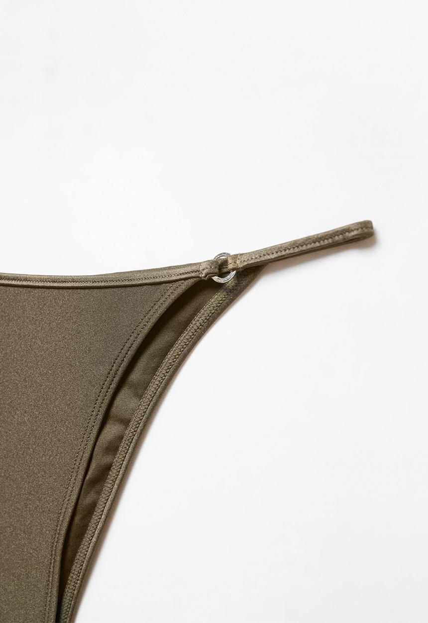 MANGO - Metallic-detail bikini briefs - green 