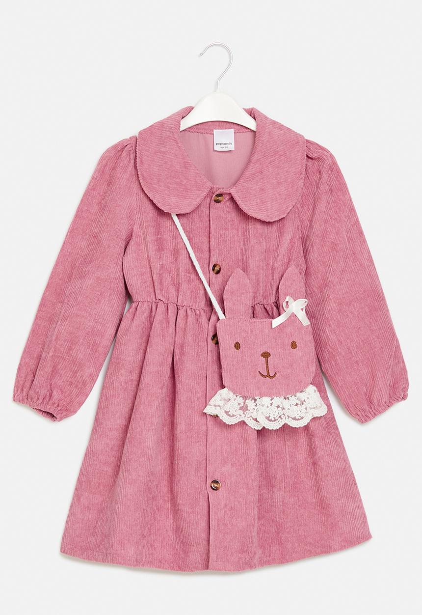 Pop Candy - corduroy dress & bag set - pink