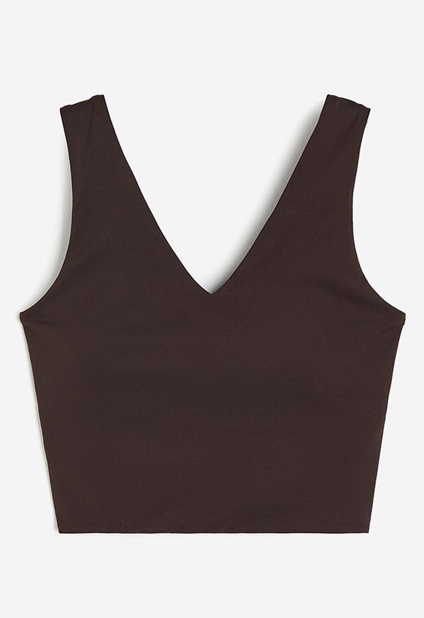 H&M - Softmove™ medium support sports bra - dark brown