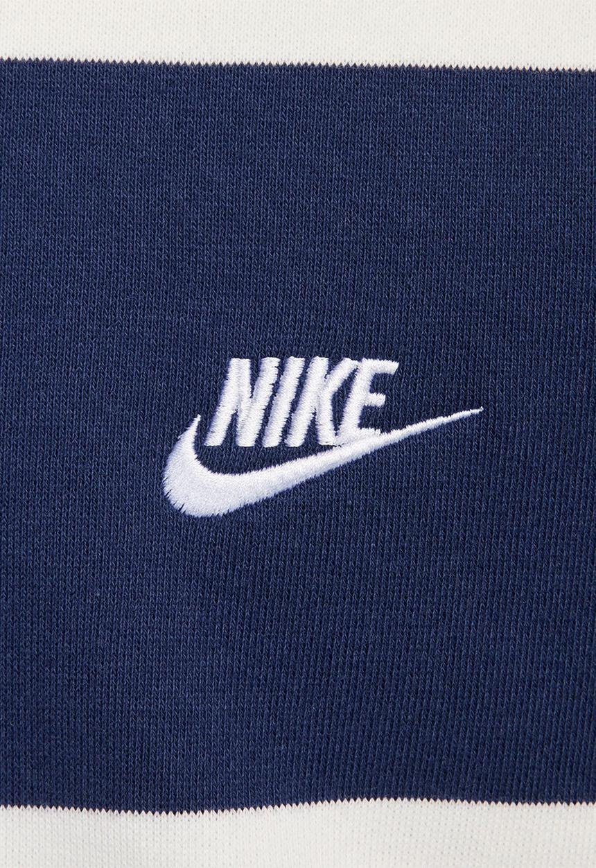 Nike - M Nike Club Stripe Heavyweight Ft Crew - Midnight Navy & Sail 