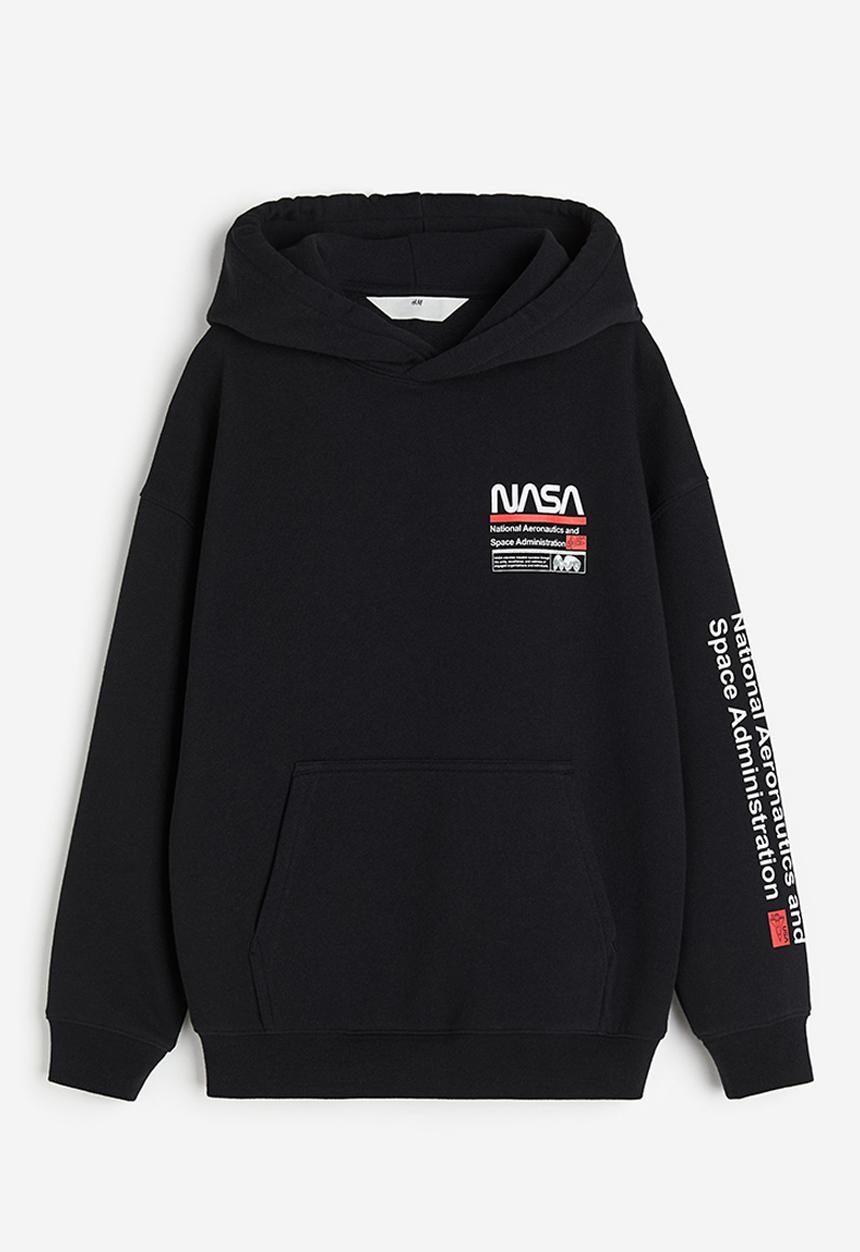 H&M - Printed hoodie - black