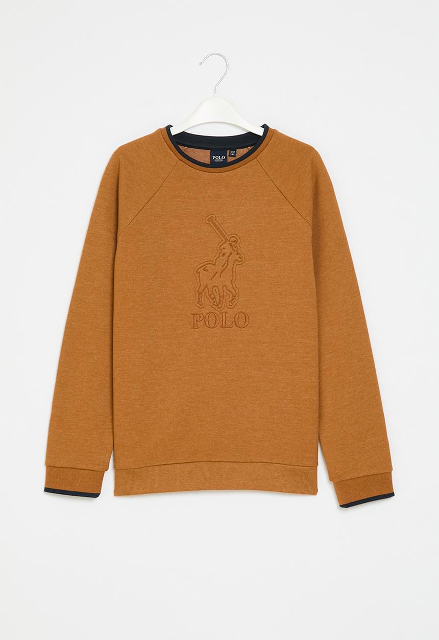 POLO - Boys dean embossed sweater - pecan
