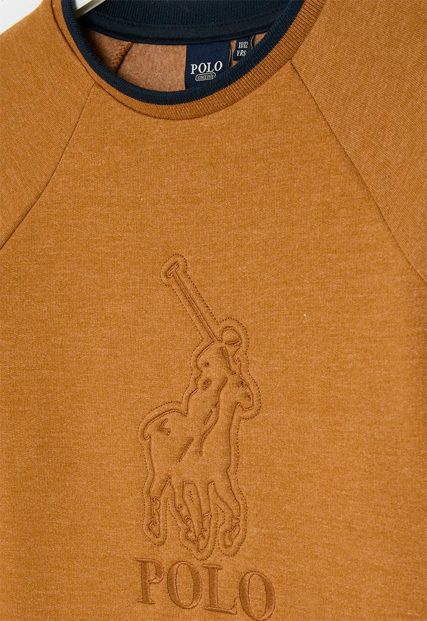 POLO - Boys dean embossed sweater - pecan