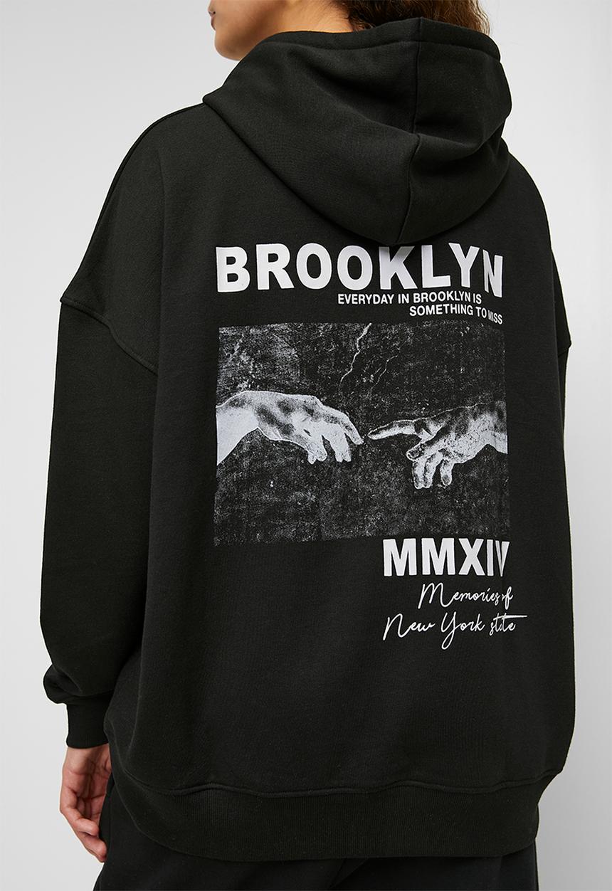 Blake - Oversized collegiate hoodie - black