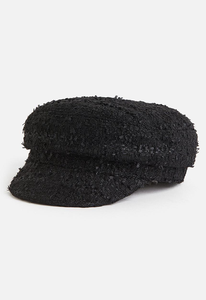 H&M - Textured baker boy cap - black