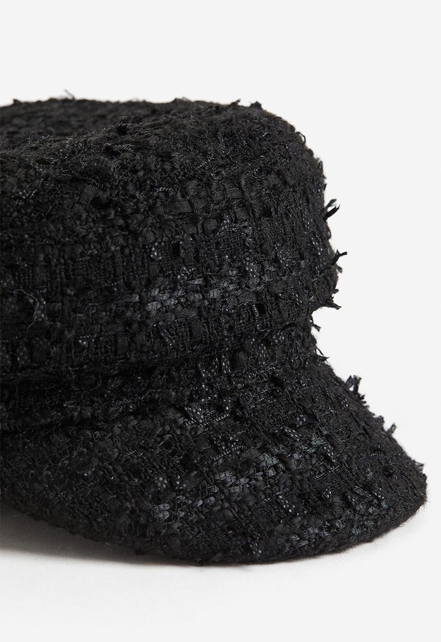 H&M - Textured baker boy cap - black