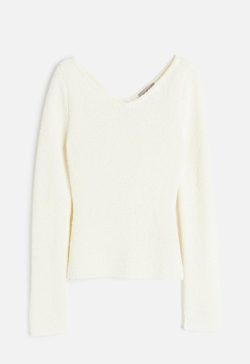 H&M - Bouclé top - cream