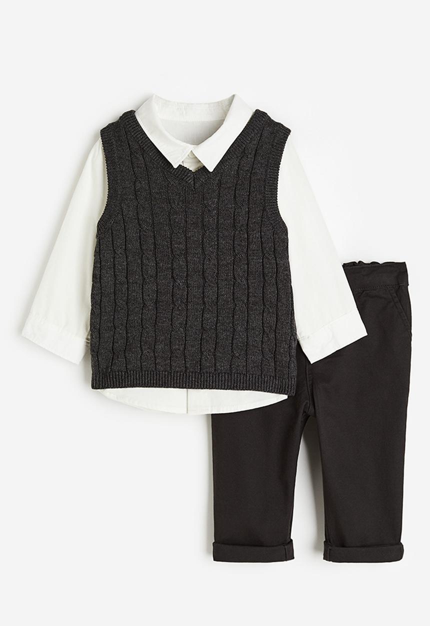 H&M - 3-Piece set - dark grey/white