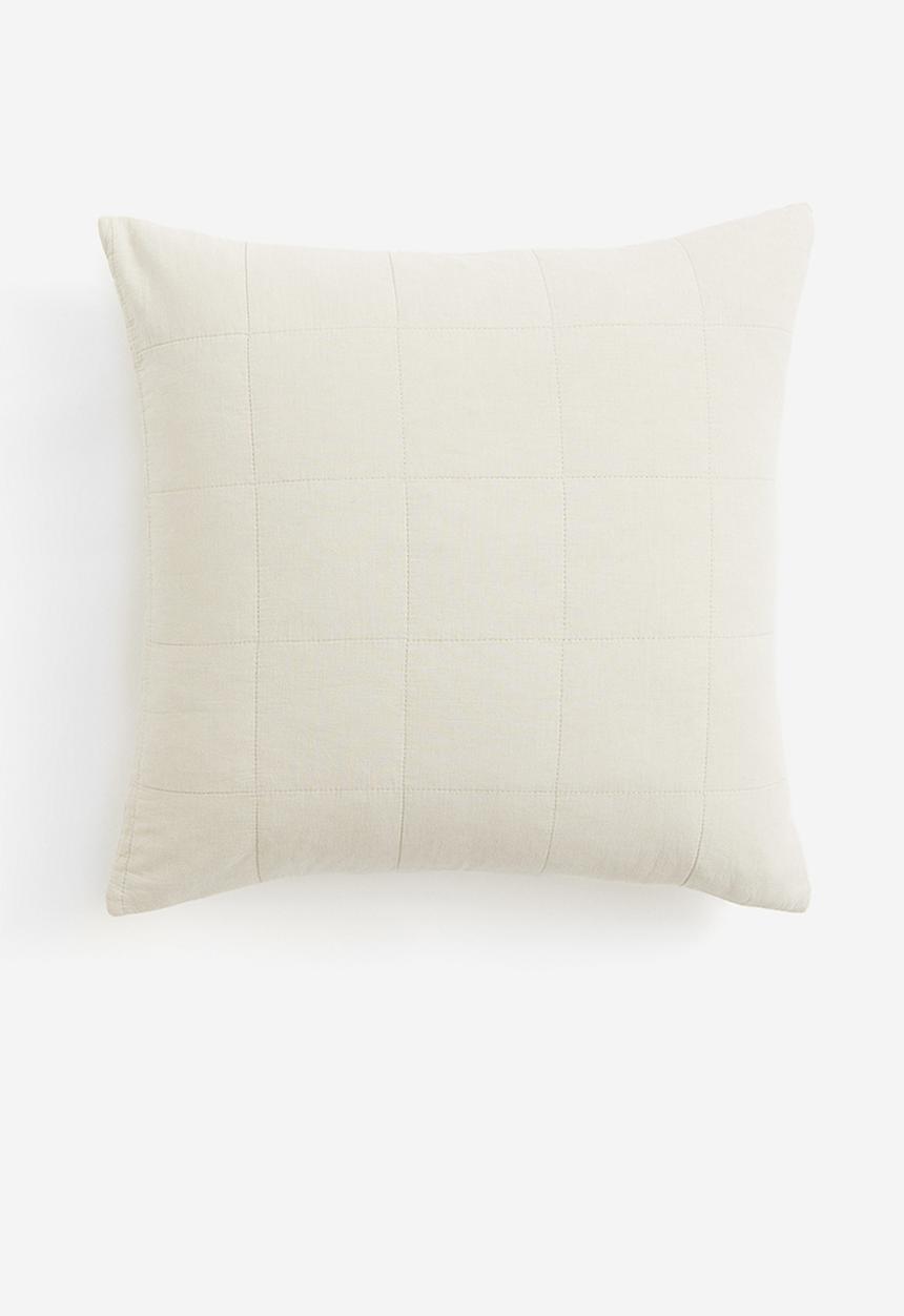 H&M - Quilted satin cushion cover - light beige